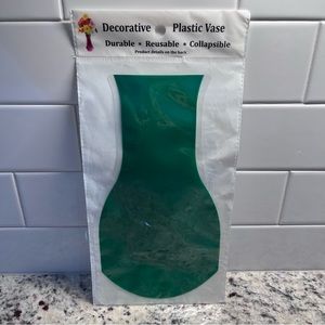 Green decorative plastic vase